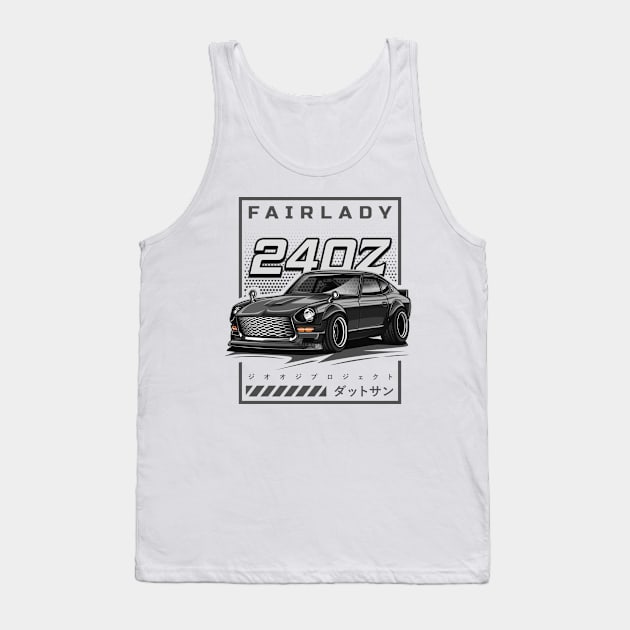 Vintage Car Fairlady 240Z (Matte Black) Tank Top by Jiooji Project